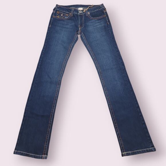 NWT True Religion Joey Super T Jeans 28 Low Rise Revival Tapered Y2K Retro Glam - Picture 2 of 16